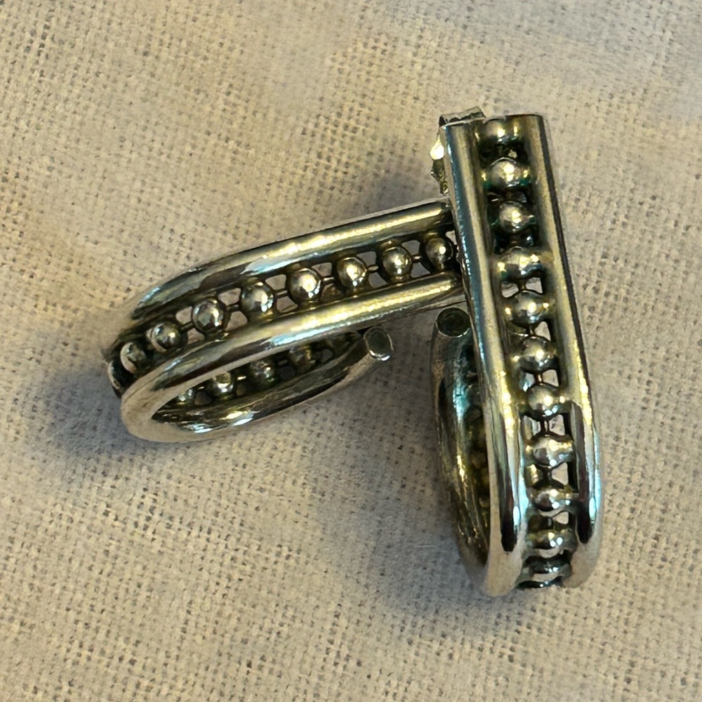 Silver Beaded Earrings